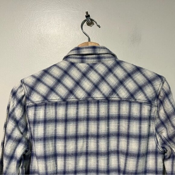 BDG Urban Outfitters Blue & White Plaid Flannel Button-Up Shirt - Medium - Picture 3 of 14